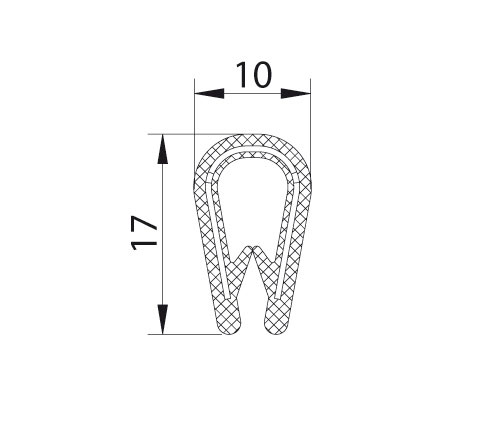 PROFIL "U" KEDER XL 10x17 2mm-4mm