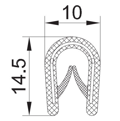 PROFIL "U" KEDER VELIKI 10x14,5 1mm-4mm