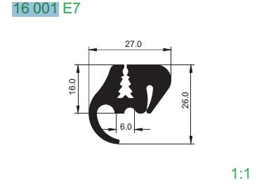 PROFIL 16001 E7 L21000 MM PROFIL 16001 E7 L21000 MM